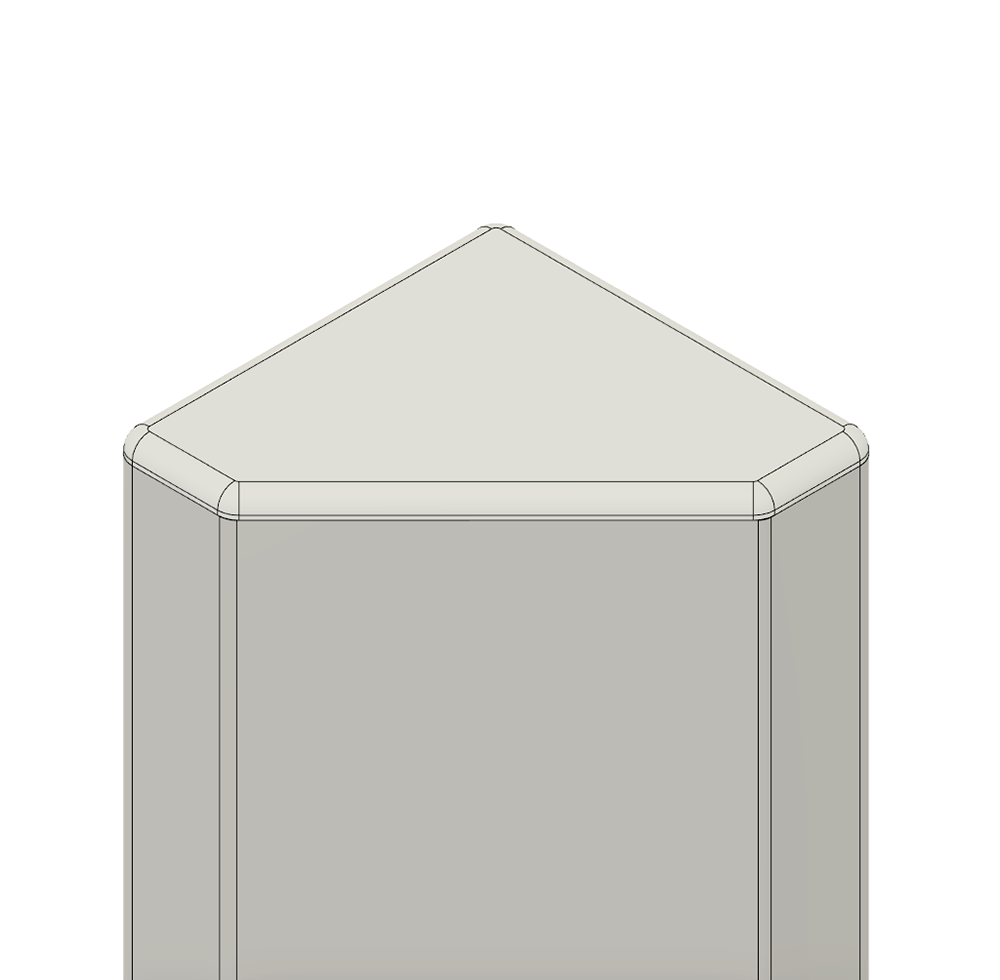 60-090-2 MODULAR SOLUTIONS POLYAMIDE PART<br>END CAP 45MM X 45MM MITER CORNER LIGHT GRAY